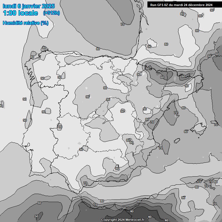 Modele GFS - Carte prvisions 