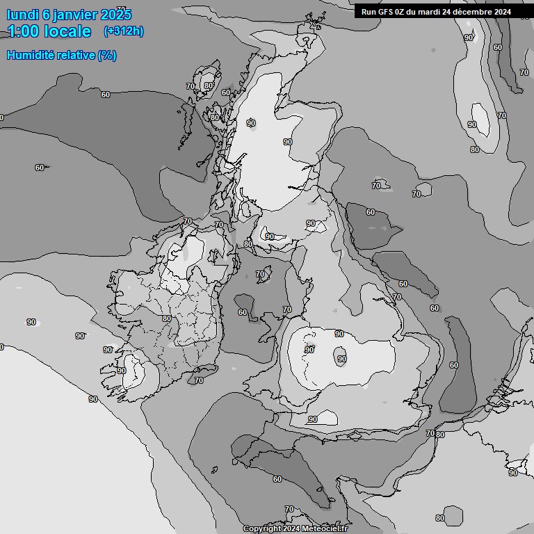 Modele GFS - Carte prvisions 