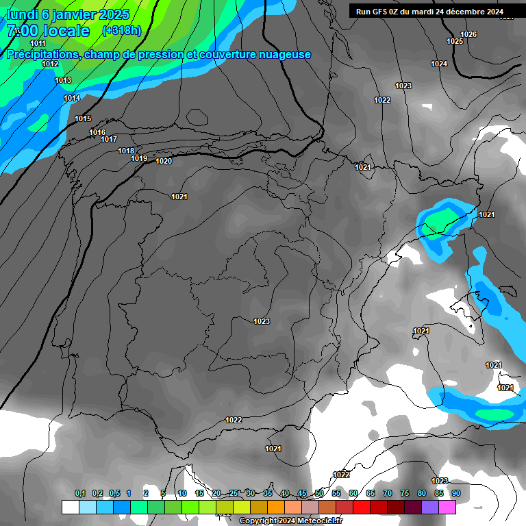 Modele GFS - Carte prvisions 