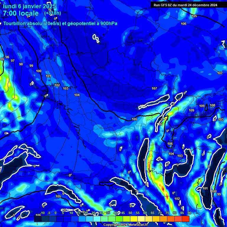 Modele GFS - Carte prvisions 