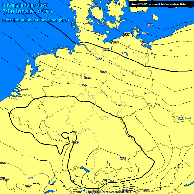 Modele GFS - Carte prvisions 