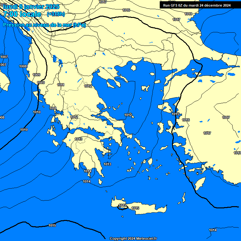 Modele GFS - Carte prvisions 