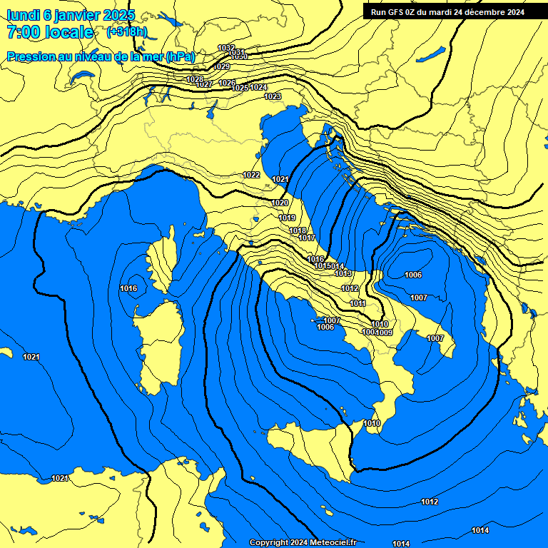 Modele GFS - Carte prvisions 