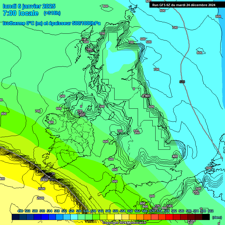 Modele GFS - Carte prvisions 