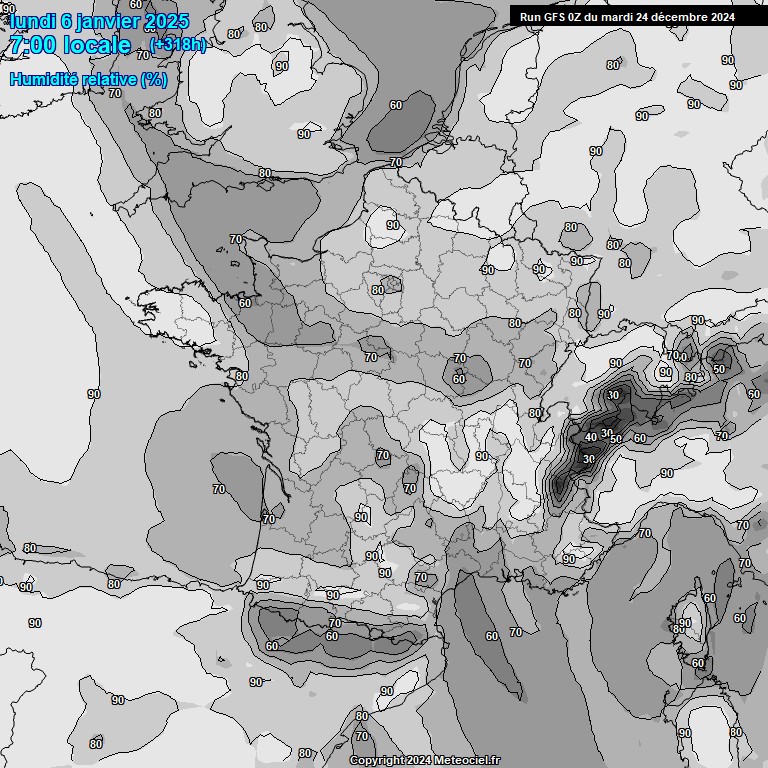 Modele GFS - Carte prvisions 