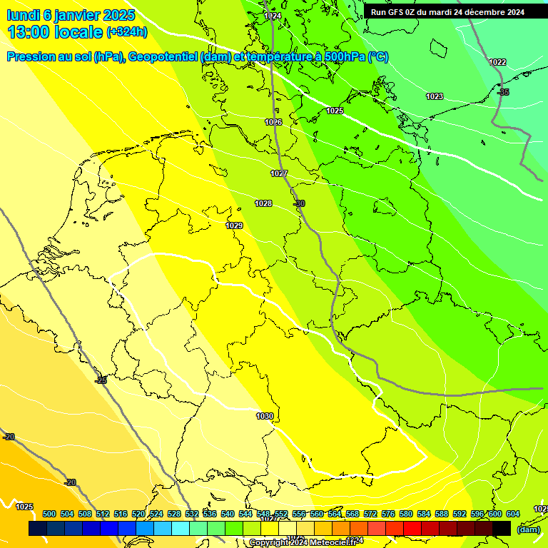 Modele GFS - Carte prvisions 