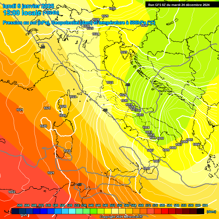 Modele GFS - Carte prvisions 