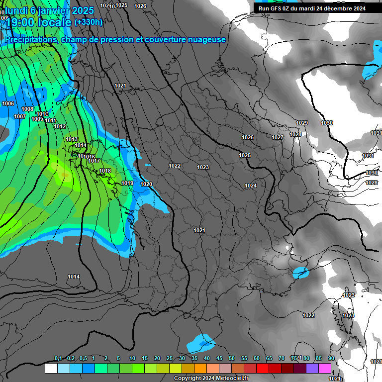 Modele GFS - Carte prvisions 