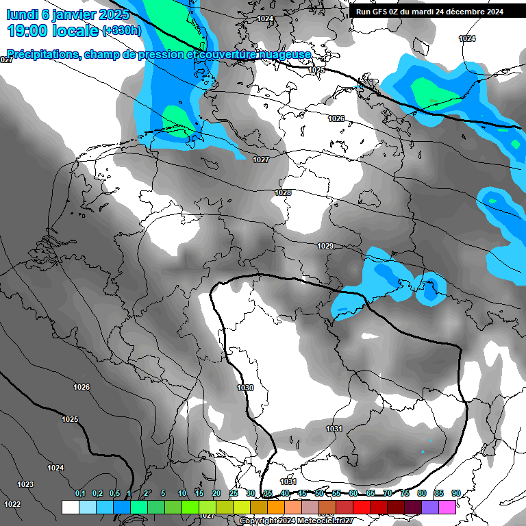 Modele GFS - Carte prvisions 