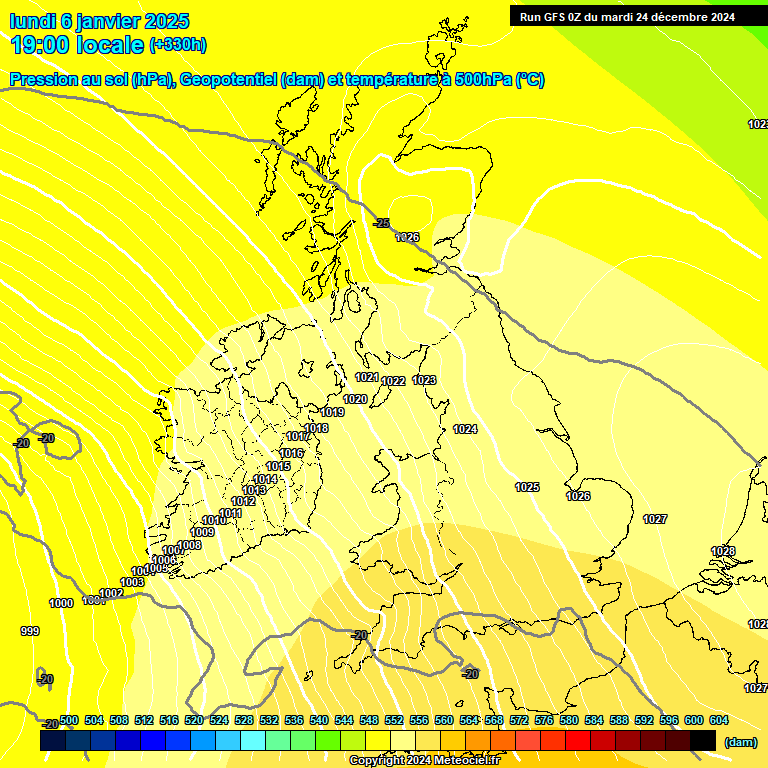 Modele GFS - Carte prvisions 