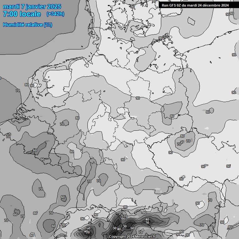 Modele GFS - Carte prvisions 