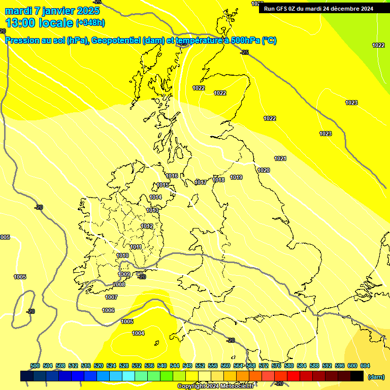 Modele GFS - Carte prvisions 