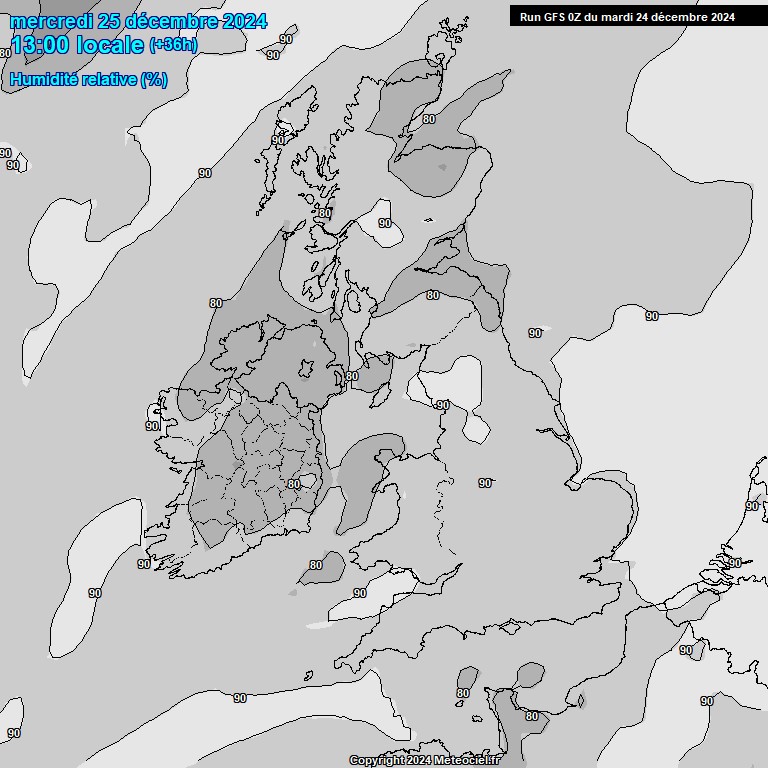 Modele GFS - Carte prvisions 