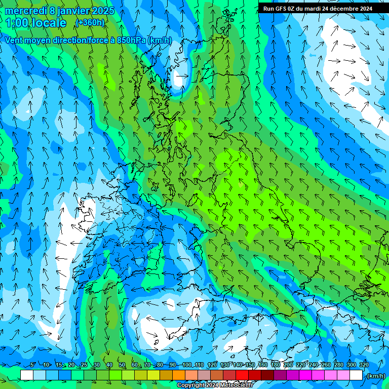 Modele GFS - Carte prvisions 