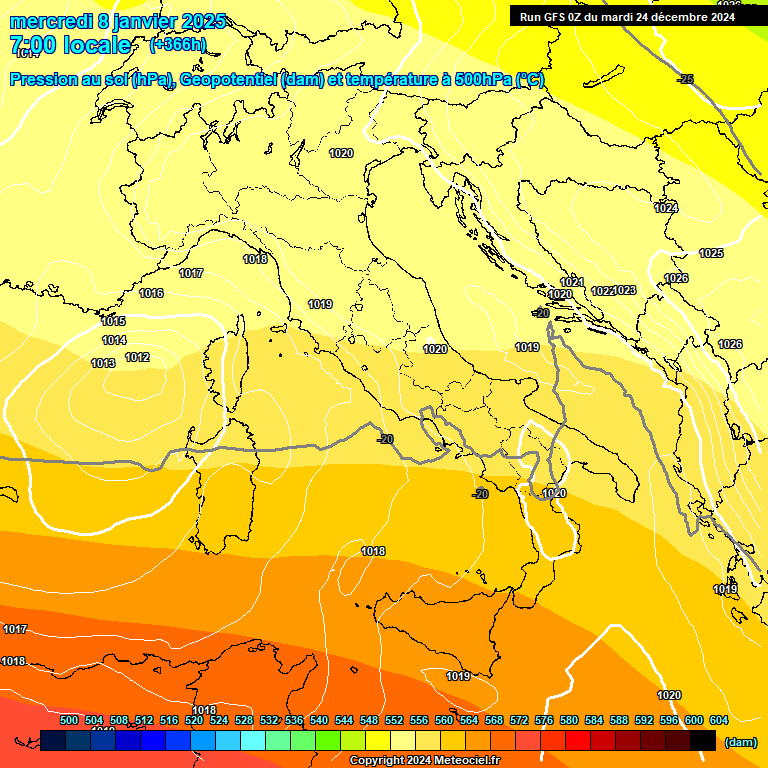 Modele GFS - Carte prvisions 