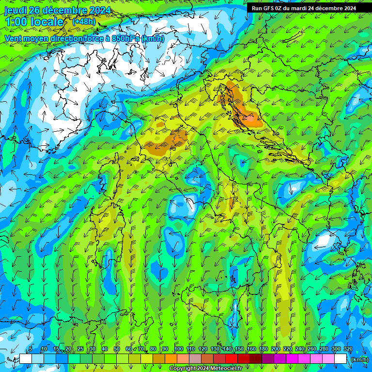 Modele GFS - Carte prvisions 