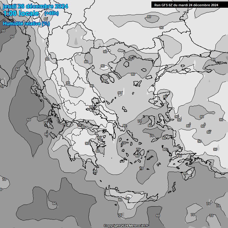 Modele GFS - Carte prvisions 