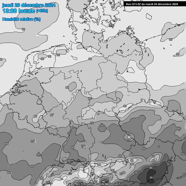 Modele GFS - Carte prvisions 