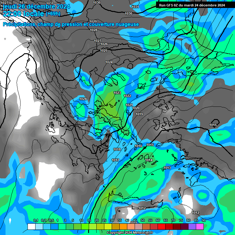 Modele GFS - Carte prvisions 