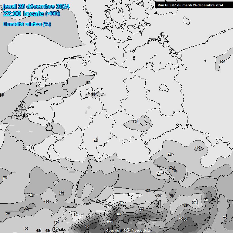 Modele GFS - Carte prvisions 