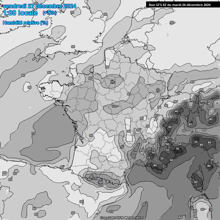 Modele GFS - Carte prvisions 