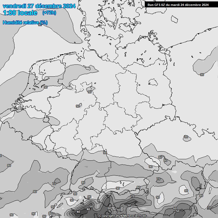 Modele GFS - Carte prvisions 