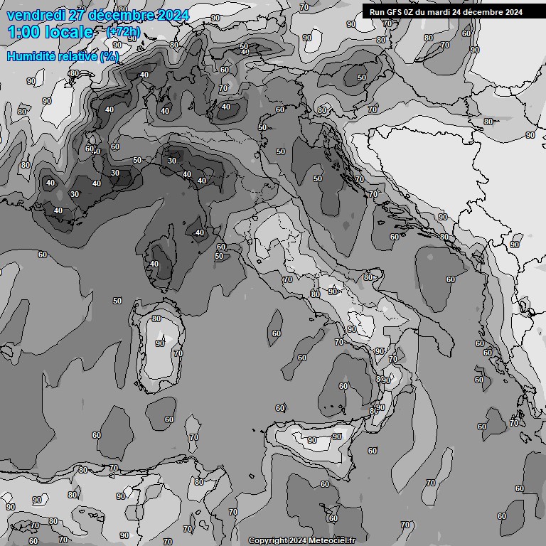 Modele GFS - Carte prvisions 