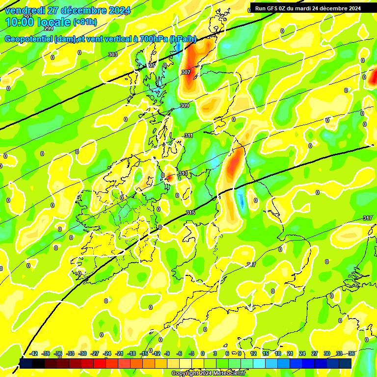 Modele GFS - Carte prvisions 