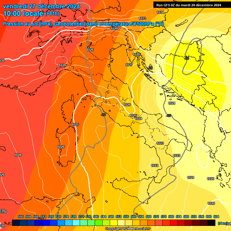 Modele GFS - Carte prvisions 