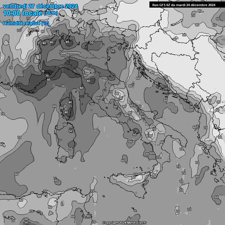 Modele GFS - Carte prvisions 