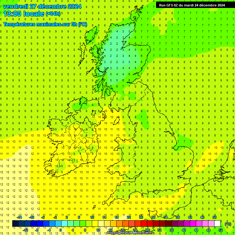 Modele GFS - Carte prvisions 