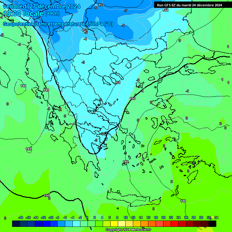 Modele GFS - Carte prvisions 