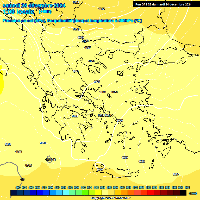 Modele GFS - Carte prvisions 