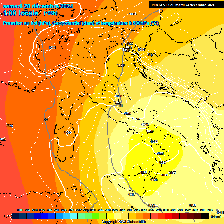 Modele GFS - Carte prvisions 