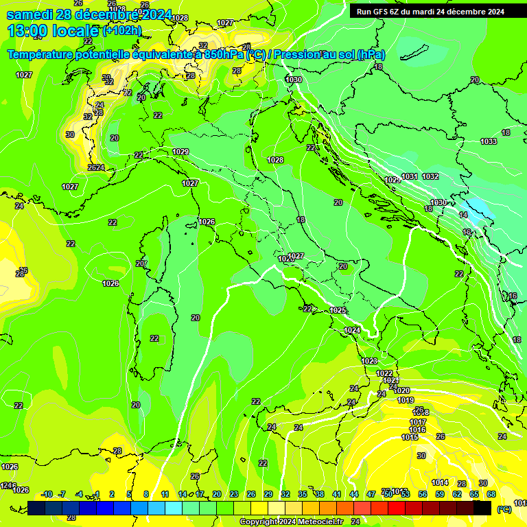 Modele GFS - Carte prvisions 