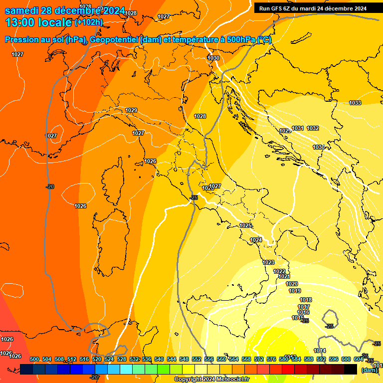 Modele GFS - Carte prvisions 