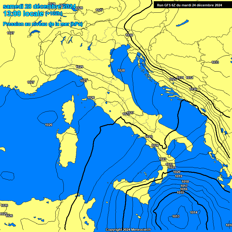 Modele GFS - Carte prvisions 