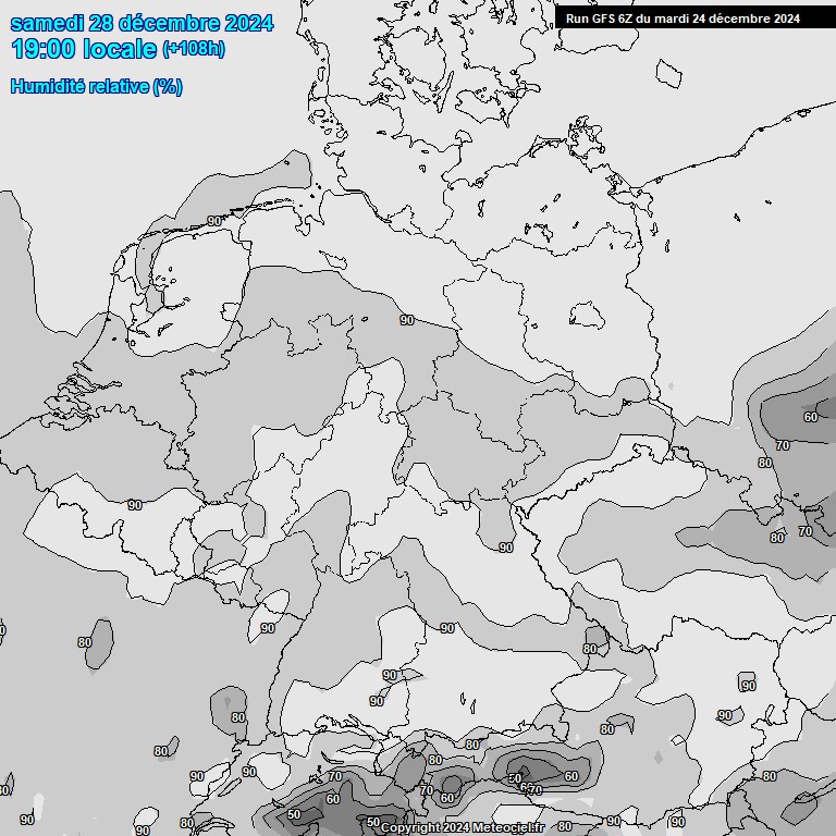 Modele GFS - Carte prvisions 