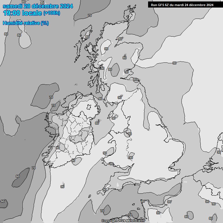 Modele GFS - Carte prvisions 