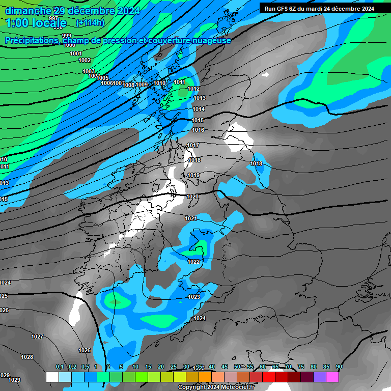 Modele GFS - Carte prvisions 