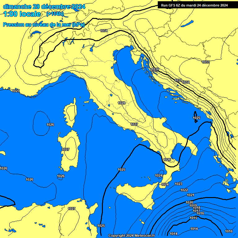 Modele GFS - Carte prvisions 