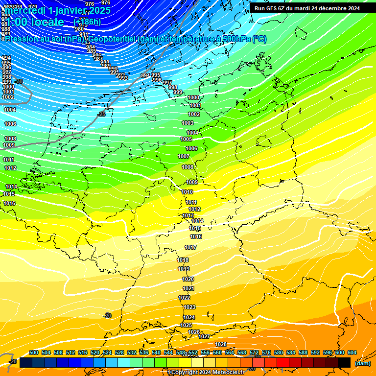 Modele GFS - Carte prvisions 