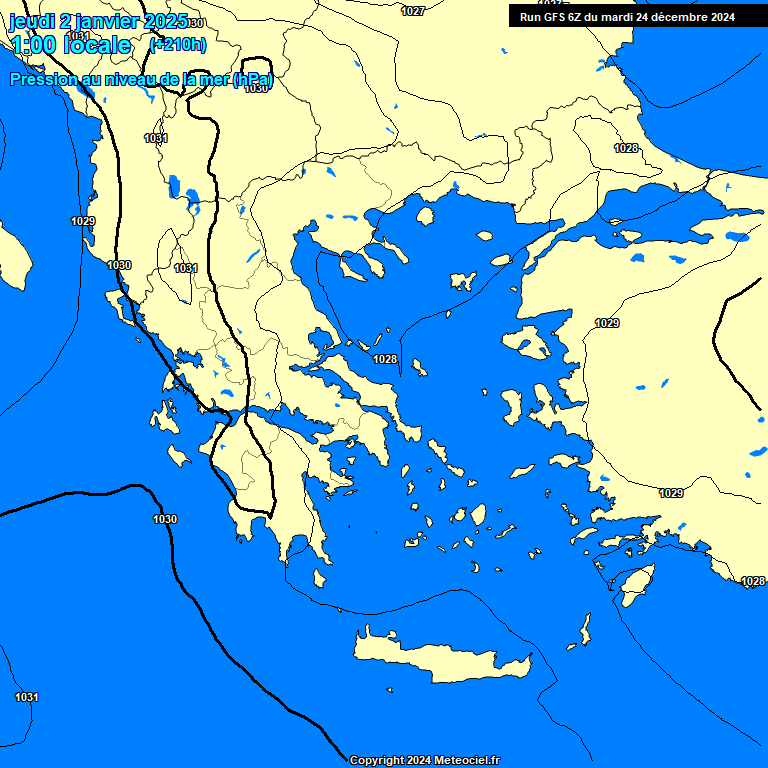 Modele GFS - Carte prvisions 