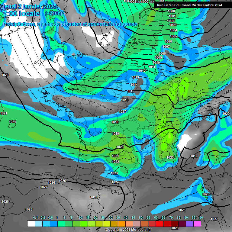 Modele GFS - Carte prvisions 