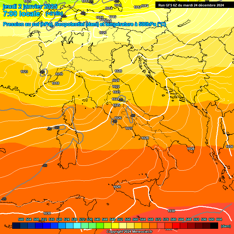 Modele GFS - Carte prvisions 