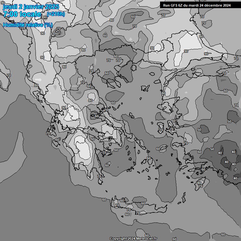 Modele GFS - Carte prvisions 