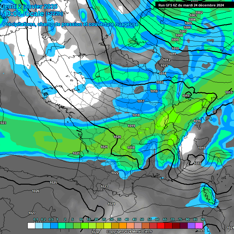 Modele GFS - Carte prvisions 