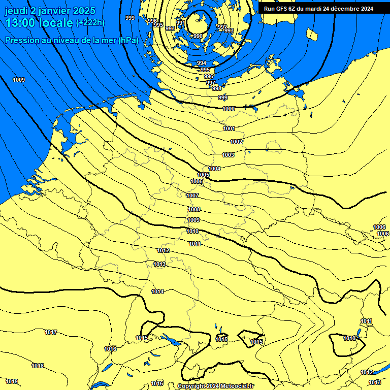 Modele GFS - Carte prvisions 