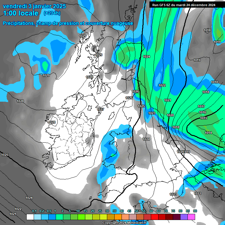 Modele GFS - Carte prvisions 