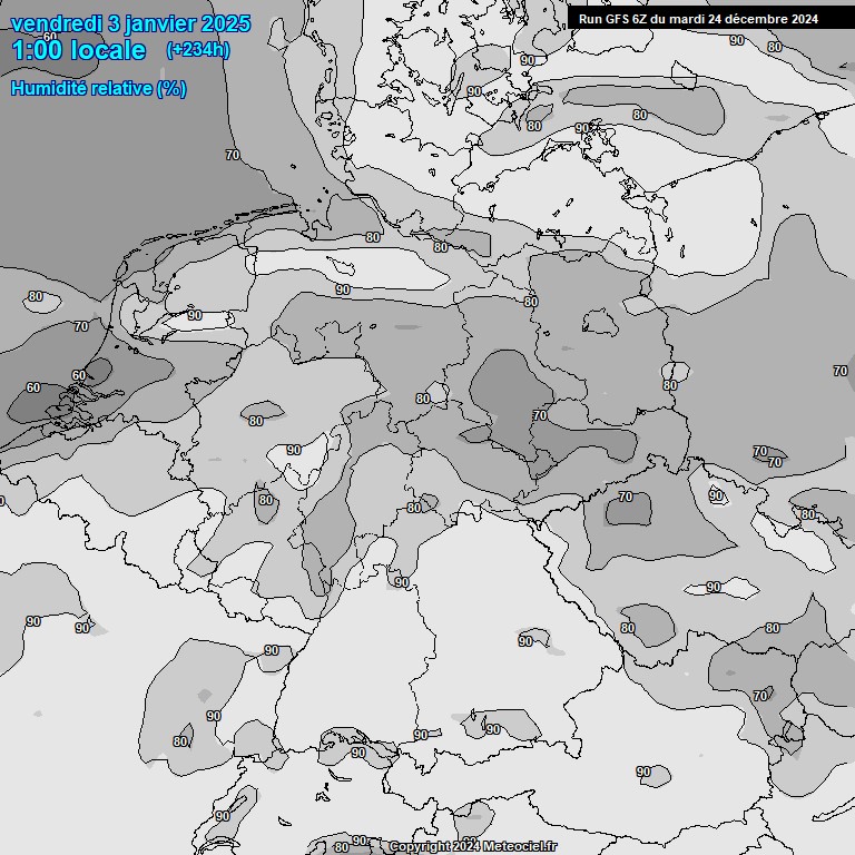 Modele GFS - Carte prvisions 